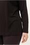 Women's Plus Size Black Blouse with Transparent Back Tulle Detail - 5