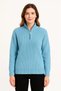 Women's Half-Zip Knit Sweater – Thessaloniki Knit, Stand-Up Collar, Cotton Woven, Oversized Long Sleeve Winter - 2