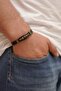 Men's Special Design Genuine Leather Bracelet with Bead Detail