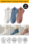 Original 3-Pair Ear Comfort Model Sweat-Absorbing Sneakers Premium Cotton Patik Socks