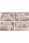 Ranforce 100% Cotton Solid Color Light Beige Single Duvet Cover Set with Elastic Sheet and 2 Pillows - 2