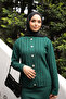 Emerald Green Crop Cardigan Knitwear Dress Two-Piece Combination - 5