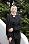 Black Front Tie Wrap Kimono Pants Suit - 3