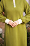 Green Shirt Collar Zippered Knitwear Dress - 4