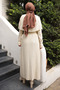 Long Knit Dress with Cream Cape Detail - 4