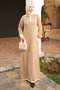 Mink Shirt Collar Zippered Knitwear Dress