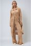 Beige Bridget Lace-Like Knit Long Cardigan Suit 9881 - 7
