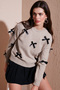 Premium Regular Fit Crew Neck Bow Detailed Knitwear Sweater Sweater 680Kz00155 - 2