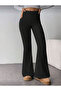 Black High Waist Wide Leg Sweatpants Leggings - 3