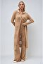Beige Bridget Lace-Like Knit Long Cardigan Suit 9881 - 5