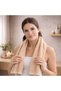 Beige-Cream Sports Fitness Towel Stain-Resistant Hairdresser Barber Towel 50X90 cm