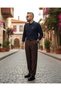 Men's Baggy Fit Pleated Fabric Trousers - 7