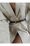 Genuine Curved Leather Design Buckle Thin Women's Belt, Jacket Belt, Shirt Belt, Dress Belt - 4