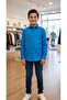 Turquoise Navy Detailed Children's Shirt - 2