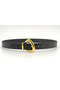 Leather-Look Women's Belt with Gold Buckle - 4