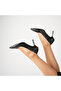 Beatriz Black Leather Triangle Heeled Women's Shoes - 3