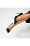 Beatriz Black Leather Triangle Heeled Women's Shoes - 2