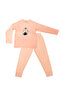 طقم بيجامة بناتي منقوشة بنمط سمك السلمون فائقة النعومة - 2