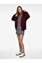 Raised Hooded Long Sleeve Zippered Sweatshirt