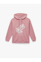 Fleece-Lined Hooded Flower Printed Oversized Sweatshirt - 3