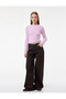 Long Sleeve Crew Neck Slim Fit Textured Knitwear Crop Sweater