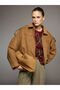 Vizyon New Season Shirt Collar Oversize Women's Suede Look Jacket