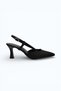 Women's Black Buckle Detailed Evening Dress Sitiletto Classic Heeled Shoes - 4