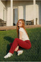 High Quality Comfortable Fit High Waist Wide Leg Burgundy Women's Sweatpants with Pockets - 2