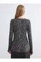 Crew Neck Patterned Blouse - 5
