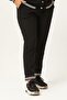 Women's Plus Size Snap Closure Black Tracksuit Set - 4
