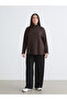 Two Mt Shop Quality Lcw Everyday Brown Diving Fabric Plain Oversize Women's Tunic - 6