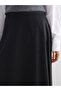 Black Flared Skirt with Zipper at the Waist - 3