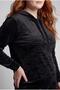 Women's Plus Size Velvet Natural Stone Look Black Tracksuit Set - 4