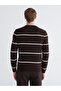 Esvab • Modern & Distinctive Zero Roba Collar Long Sleeve Striped Men's Knitwear Sweater - 5