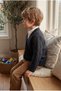 Boy's Spring Premium Knitwear Cardigan with Stitch-Free Braided Hair Braids and Buttons, V-Neck - 2