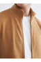 Lcwaikiki Classic Brown High Collar Long Sleeve Fleece Men's Zippered Sweatshirt - 3