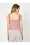 Striped Crop Undershirt with Frilled Straps - 4