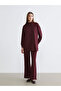 Two Mt Shop Quality Lcw Modest Burgundy Interlock Plain Standard & Regular Women's Sweatpants