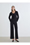 Elastic Waist Textured Wide Leg Women's Trousers