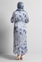 Patterned Belted Satin Dress 20727 - 4