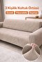 Jacquard Leaf Pattern Elasticated 3-Seater Sofa Cover Non-Slip Stretchy and Washable Sofa Cover - 2