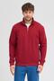Unisex Regular Fit Comfortable Cut Cotton Fleece Inside Half Zipper Claret Red Mock Neck Sweatshirt