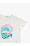 Girl's Ecru Printed T-Shirt Cotton - 3