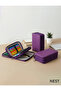 Sunii Leather Purple 3 Zipper Pencil Holder, Stationery Luxury Pencil Case