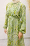 Shawl Pattern Belted Dress Tsd250257 Green - 5