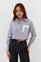 Striped Double Pocket Crop Black - 4