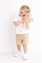 Style Shirt Sail Pattern Adjustable Waist Short Sleeve with Shorts 3-Piece Suit Children's and Baby's Clothing Self - 3