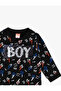Baby Boy Black Patterned Sweatshirt - 3