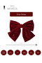 Burgundy Velvet Stone Ribbon Bow Buckle - 4
