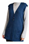 Mercerized Hair Knitted Single Knitted Mother's Vest / Indigo Blue - 6